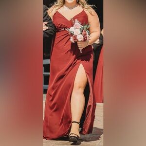 Bridesmaid Burgundy Wedding Dress